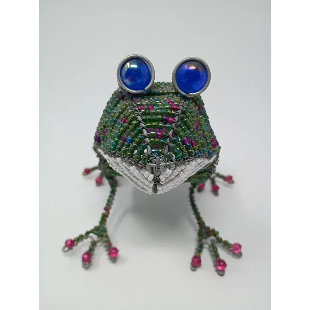 Beadworx Glass Bead Frog candle holder
